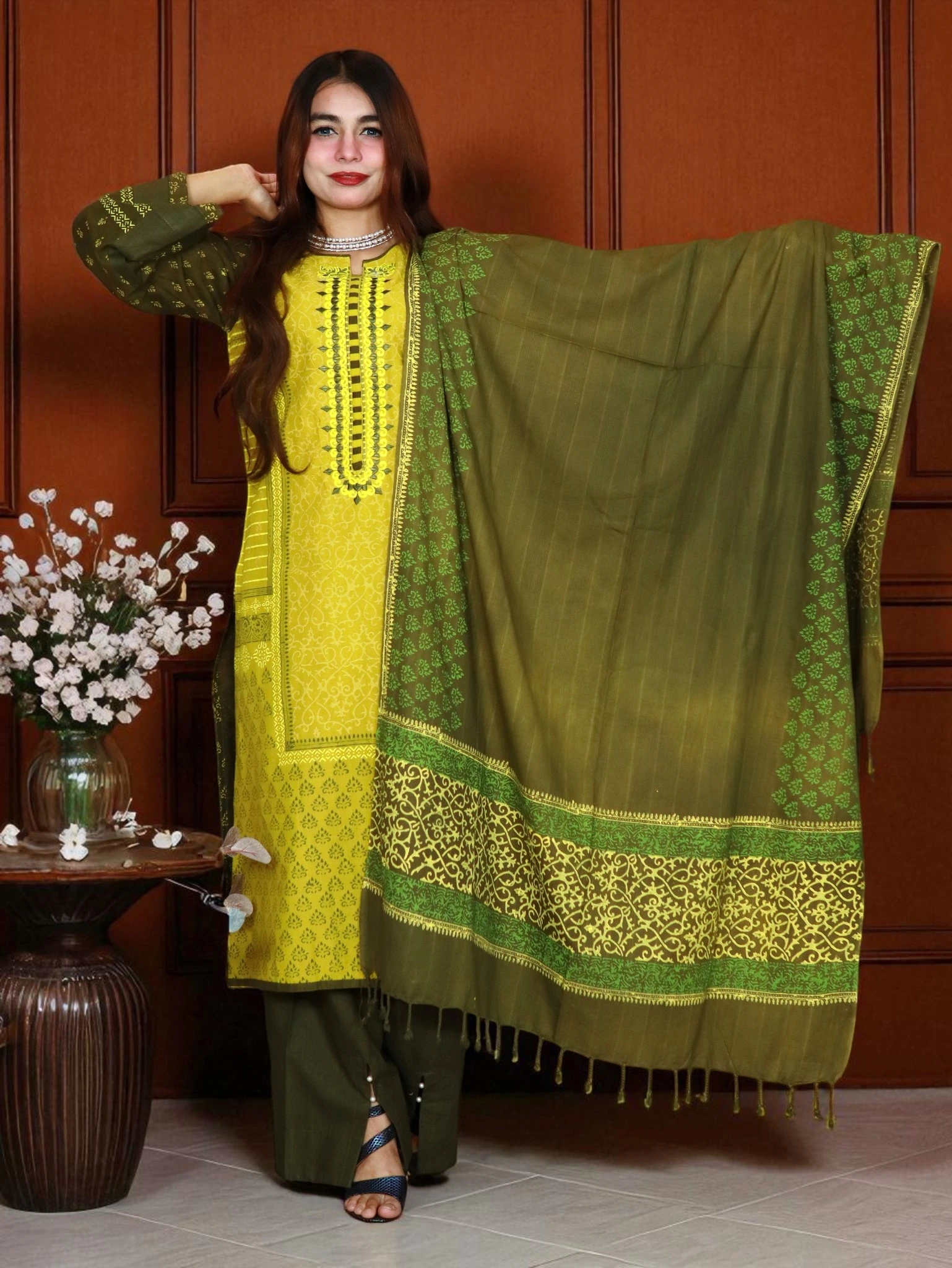 ANJAN COTTON আনরেডি DRESS